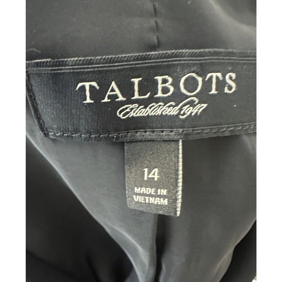 Talbots Black Career Blazer Size 14 Button Business Work Professional Classic - Picture 9 of 12